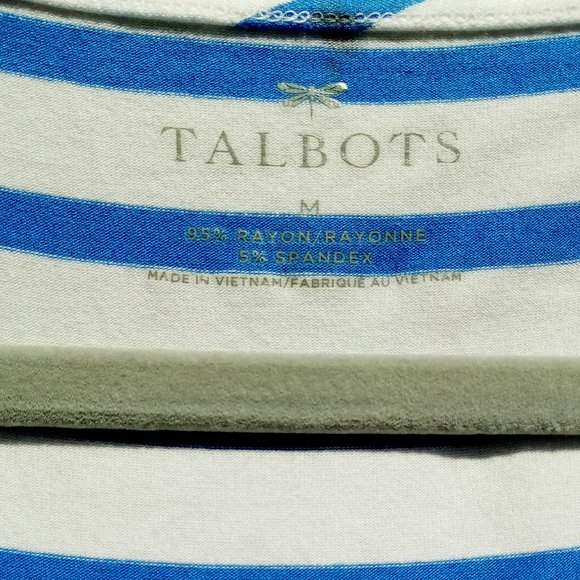 Talbots Size M Coastal Blue and White - Picture 3 of 3